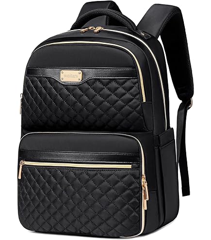 Women's Laptop Backpack With Detachable Lunch Bag - 15.6" Insulated Cooler Compartment, Work Backpack For Commute, Black
