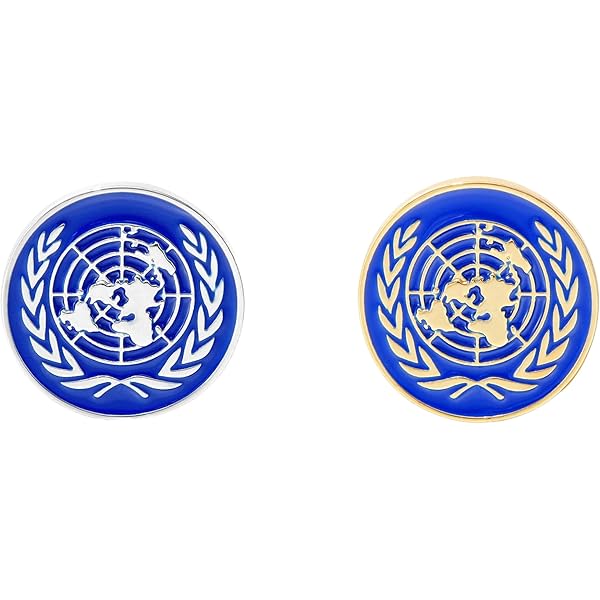 Amazon.co.jp: ピンバッジ 国連 UN 国際連合 ブルー水色の旗