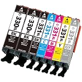 BCI-331XL (BK/C/M/Y/GY) ＋ BCI-330XL (BK/ブラック)×2 【7本】【全色大容量】 最新 互換 インクカートリッジ 331 330 331xl 330xl インク BCI-331XL+330XL/6MP Canon キャノン 純正と併用可能 (対応機種: PIXUS - TS8530 TS8630 TS8730 TS8830)STAR JET製