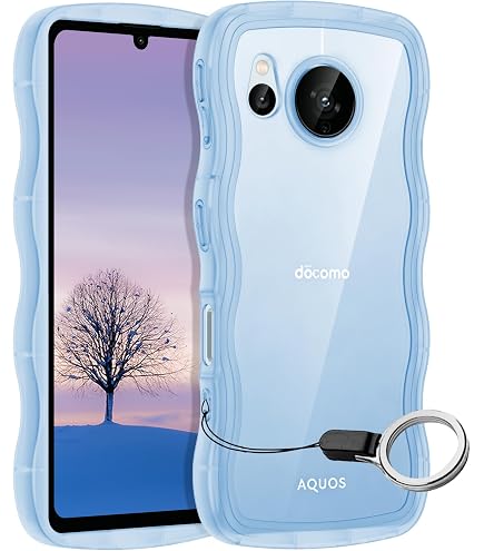 Amazon.co.jp: AQUOS sense7 ケース クリア ウェーブ リング付き SH