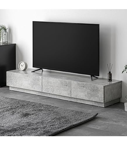 Amazon｜タンスのゲン テレビ台 幅180 完成品 大川家具 モルタル調