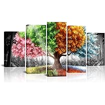 Amazon.co.jp: sechars 四季の木 絵画 キャンバス ウォール
