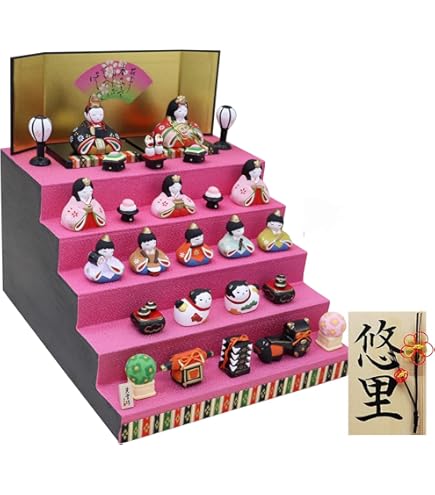 Amazon | ガラス細工 春の豆雛五段飾り | 段飾り | おもちゃ