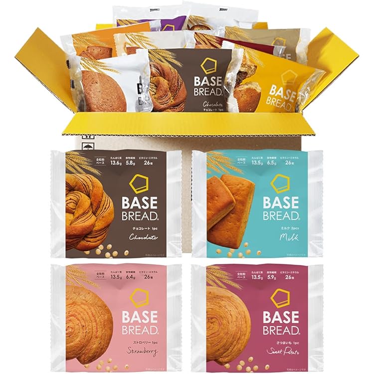 Amazon.co.jp: 【腹持ち・ボリューム◎】ベースブレッド 4種 40袋 パン
