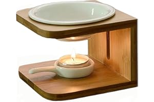 Singeek 100ML Ceramic Tea Light Holder,Essential Oil Burner Candle Aroma Diffuser for Spa Yoga Meditation (I-Shaped White, Wo