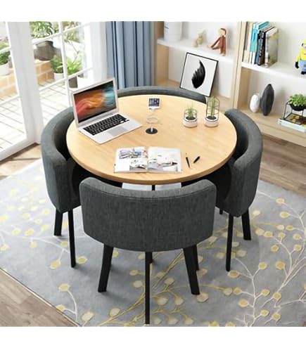 Amazon｜MIQXUANダイニングテーブルセット 丸い形 食卓セット 4人掛け