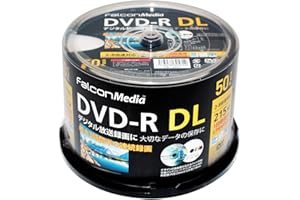 FalconMedia 1回録画用 DVD-R DL CPRM 215分 50枚 ホワイトプリンタブル 片面2層 2-8倍速 BE071