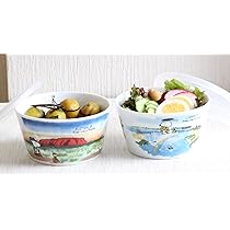 Amazon｜蓋付きボウル オーストラリア カナダ 2柄組｜ボール