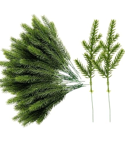 Amazon｜42cm 松の木の枝 - 装飾用の松の枝 - 人工の松の枝 - 人工の松