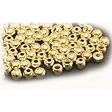 ブラス・ラウンド型(穴は標準タイプ)フライタイイング用ビーズ