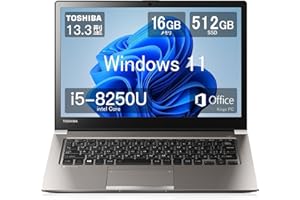 【整備済み品】 東芝 ノートパソコン office 2019 搭载,dynabook R63 13.3 インチ パソコン 第8世代 Core i5 (8250U),16GBメモリ 512GBSSD 軽量ノートPC windows11(マグネシウム合金
