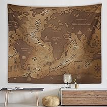 Amazon.co.jp: [NHYGDY] ヴィンテージ風タペストリー 世界地図