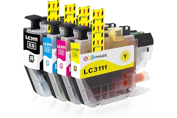GPC Image LC3111-4PK 互換インクカートリッジ LC3111 4色セット 大容量タイプ ブラザー(Brother)用 インクカートリッジ LC3111 LC3111BK DCP J572N J577N J582N J978N J998DN J973N J982N J987N 対応の LC3111 互換インク 残量表示機能 個包装