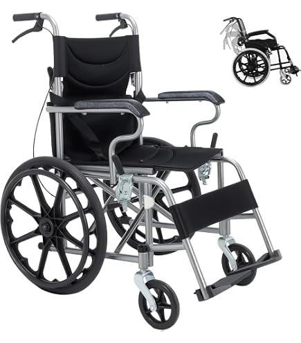 Amazon | 車椅子 軽量 折りたたみ 介助式 介助ブレーキ付き ダブル