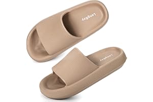 LongBay Cloud Slides for Women and Men, Comfy Pillow Slipper Shower Sandals Shoes with Arch Support for Pool Beach Home Indoor Outdoor Use