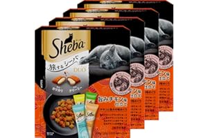 シーバ デュオ 成猫用 旅するシーバ 旨みチキン味仕立て チキンと魚介の味めぐり 200g(20g×10袋)×4箱 ドライフード おやつ カリカリ 総合栄養食 キャットフード 猫 Sheba DUO 小分け 小袋 まとめ買い