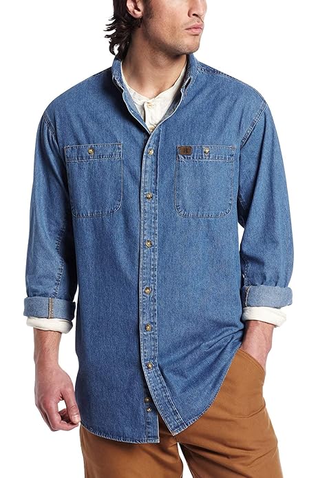 Wrangler Mens Denim Work Shirt LT 