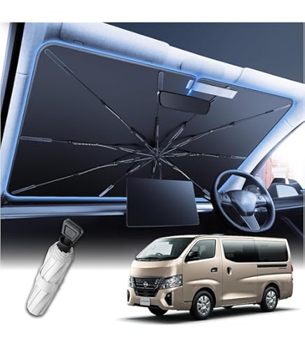 値下げ！NV350 キャラバン 趣味職人 サンシェードフロント5面セット収納袋付 Amazon.co.jp: 趣味職人 サンシェード 車 フロント 傘 に最適