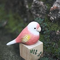 天然珊瑚彫刻ピンクカラー451g 鳥と花の素敵な雕刻（置物）（s939）