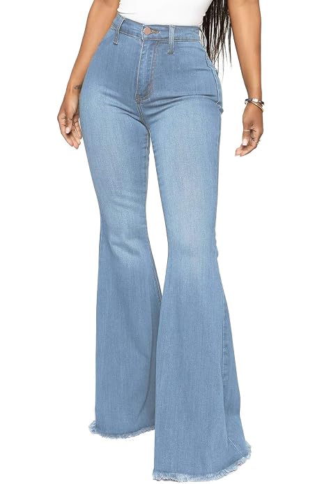 Button Fly Flare Jeans 