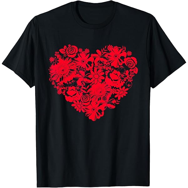 Amazon | 大きな赤いハート Tシャツ | Tシャツ・カットソー 通販