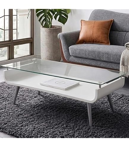 Amazon.co.jp: 【Roomnhome】ボートガラステーブル 幅120cm センター