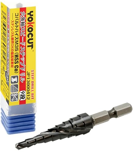 TRUSCO ステップドリル 2枚刃 チタンコーティング 12段 6～27mm Amazon.co.jp: Saipor 3-13mm 六角軸 ステップドリル チタン
