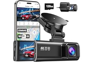 REDTIGER 4K Dash Cam Front Rear, STARVIS 2 Sensor, 128GB Card Included, 5.8GHz WiFi-20MB/s Fast Download, Dash Camera for Cars with GPS, WDR Night Vision, 170°Wide Angle, 24H Parking Mode(F7NP)
