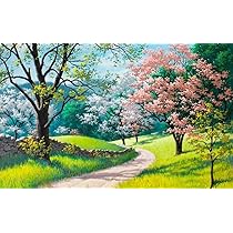flower garden＊10号キャンバス　絵画　原画　風景画　春　大きい flower garden＊10号キャンバス 絵画 原画 風景画 春 大きい