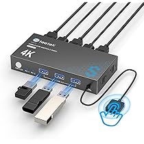 TESmart USB 3.0 4 Port Triple Monitor HDMI KVM Switch 4K