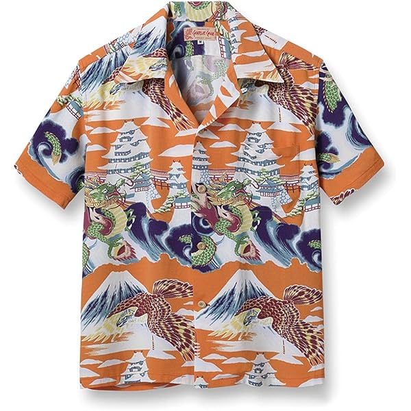 【Sun Surf】Shisa Patterned Aloha Shirt SUN SURF SPECIAL EDITION Cherry Blossom SS39327 Katsushika