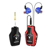 KIMAFUN 2.4GHz ワイヤレスインイヤーモニターシステム、充電式送信機、受信機とイヤフォン付き、ステージパフォーマンス、バンドリハーサル、ギターアンプ、ベースアンプ、スピーカー、カメラレコード、生放送