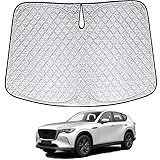 DAZFE マツダ CX60 フロントサンシェード マツダ CX-60 6層構造 シェードカーテン フロントガラス 車 サンシェード フロント 折りたたみ 軽自動車 遮光 断熱 軽量 かっこいい コンパクト