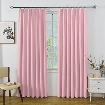 新品ダブルカーテン ライトピンク 100×200 cm 2枚セット Amazon｜cloth shop布や レースカーテン 2枚組 幅100 x 丈176cm UV