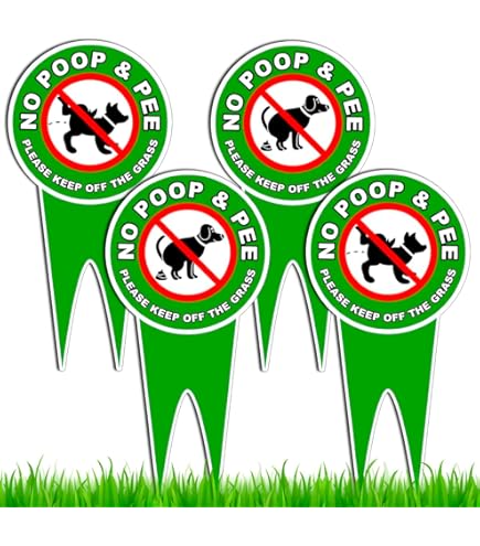 Kurmntregon No Poop & Pee Zone Sign With Stake No Pooping Dog Signs For