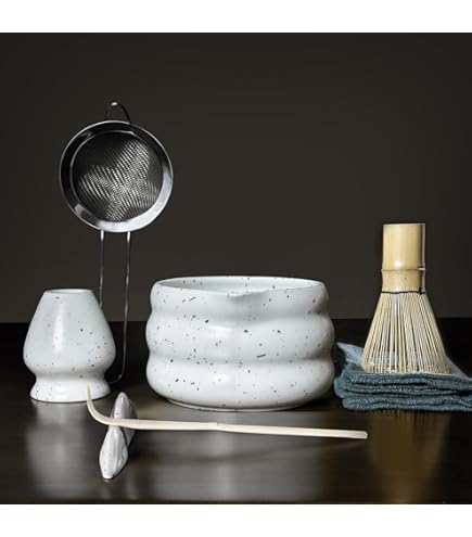 Superior Matcha Starter Kit Bamboo Whisk Holder Bowl Sifter