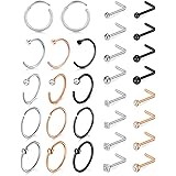 AVYRING 18g ノーズリング ノーズスタッド サージカルスチール L型 スクリュー ノーズリング ピアス ジュエリー セット レディース メンズ