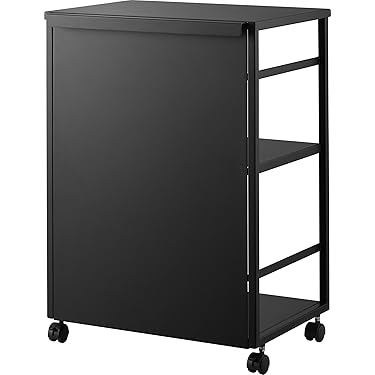 Amazon.co.jp: 山崎実業(Yamazaki) 目隠し ワゴン 天板付き ブラック