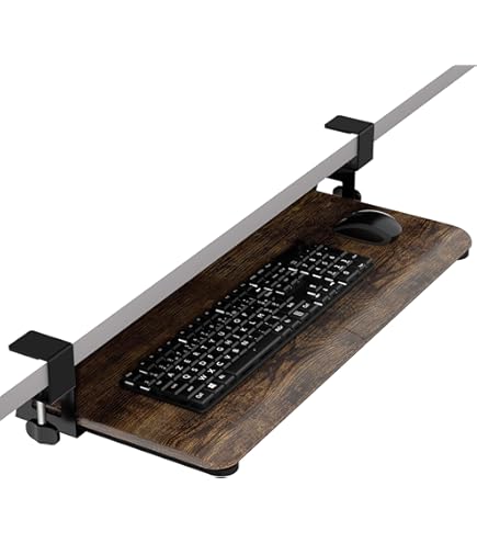 Amazon | BONTEC キーボードトレイ クランプ式 後付け デスク収納 幅