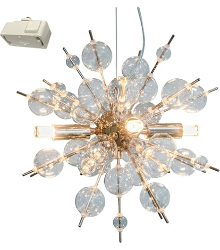 Amazon.co.jp : バブルシャンデリア ガラスペンダントライト 6灯 LED