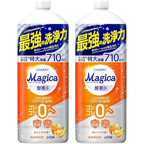 【Amazon.co.jp限定】チャーミー マジカ(CHARMY Magica) 酵素+ オレンジの香り つめかえ用 大型サイズ 710ml×2個