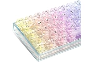 132 キー透明なキーキャップバックライトPC素材キーキャップ ユニバーサル 61/64/87/104/108 Cherry MXスイッチメカニカルキーボード (ホワイト)
