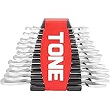 トネ(TONE) 薄型スパナセット(ホルダー付) DSTO1200P レッド/ブラック 内容12点