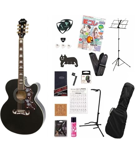 Epiphone EJ-200 アコースティックギター ブラック アコギ Epiphone エピフォン アコースティックギター J-200EC Studio BK