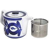 西海陶器 波佐見焼 ティー ポット マジョリカ スーパー ステンレス 茶こし付 550 ml ホワイト 60157