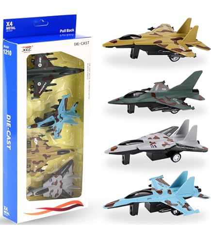 Amazon.co.jp: Tcvents ダイキャスト 戦闘機 4個 飛行機のおもちゃ 3 4
