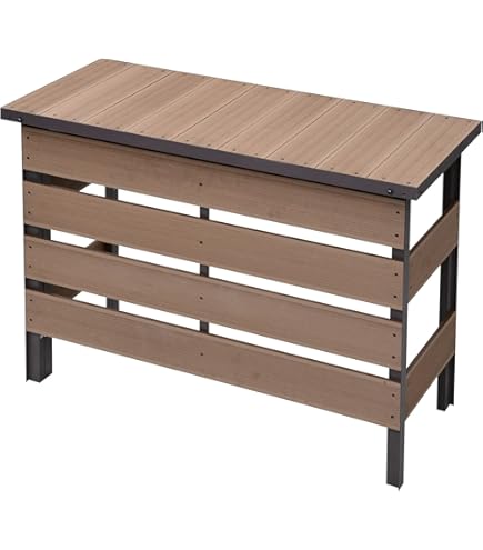 (開封未使用)　山善 YAMAZEN ガーデンマスター　室外機カバー　人工木 開封未使用) 山善 YAMAZEN ガーデンマスター 室外機カバー 人工木