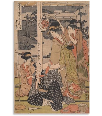Amazon.co.jp: 額絵 浮世絵 美人画 寛政の三美人 F4 喜多川歌麿 （G4