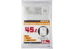 [日本技研工業] ゴミ袋 ポリ袋 メガバックス 45L 30枚入 半透明 薄くて…
