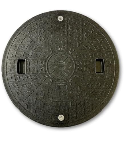 Amazon | 汎用マンホール 浄化槽用 樹脂製 蓋 ロック付 600Φ 650mm